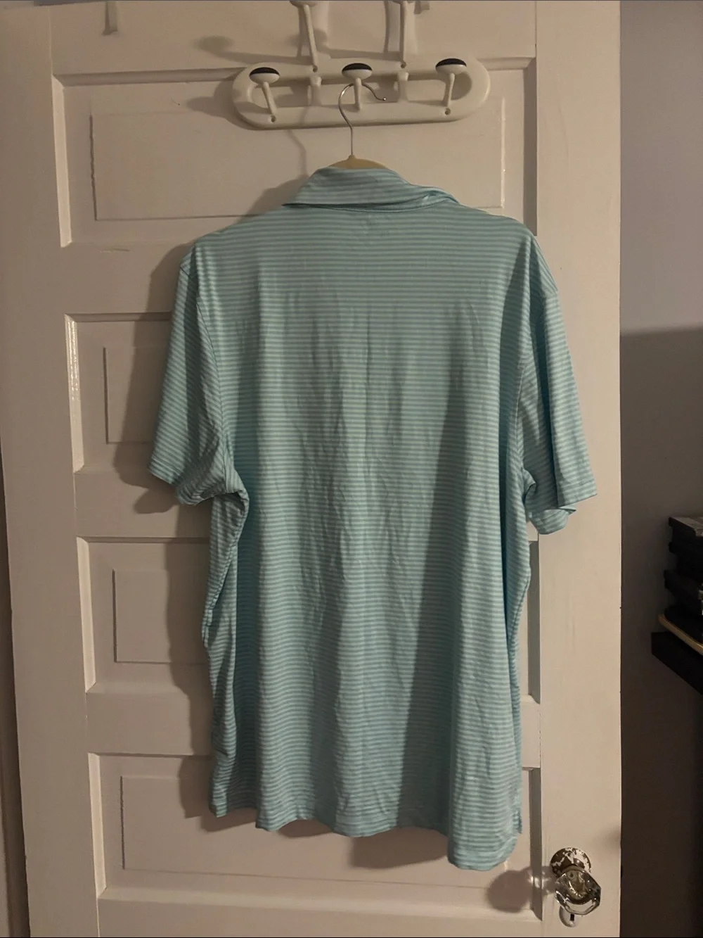 Light Blue Striped Men's Polo Shirt